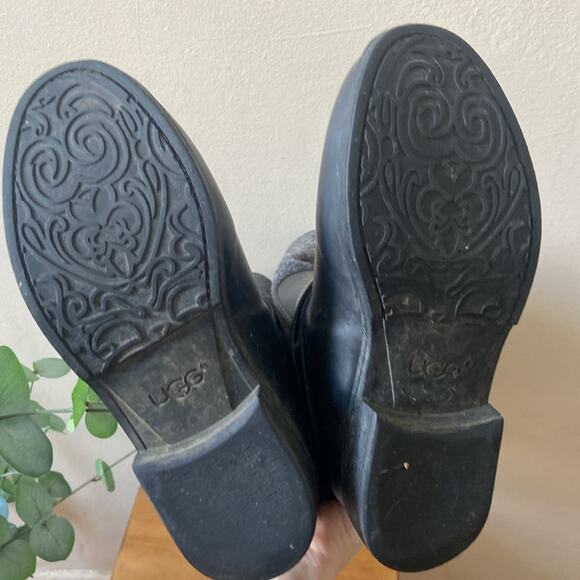 UGG Korynne Rubber High Boot Wellies Rain boot Black Grey Wool size 6 - Picture 7 of 7